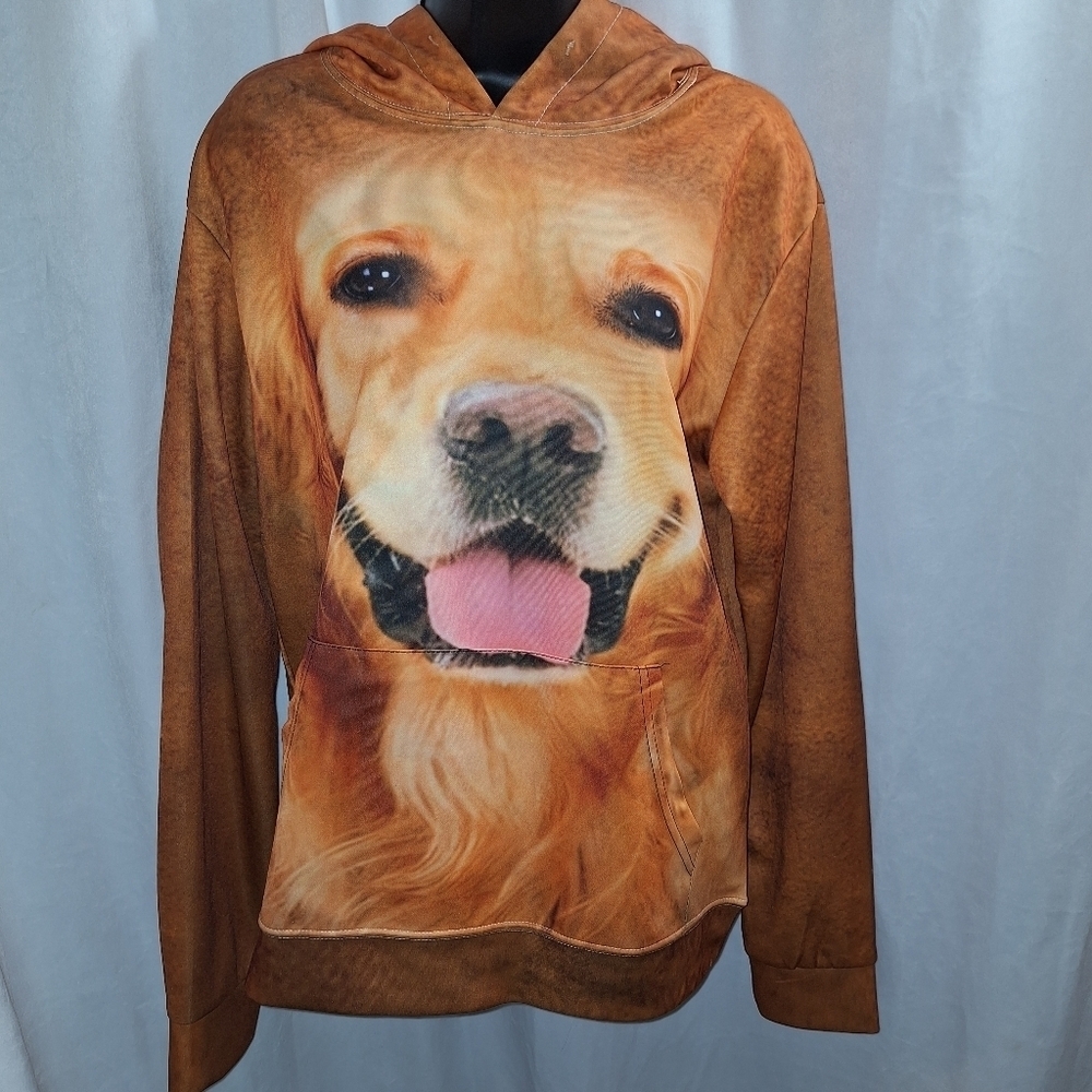 No brand medium dog print hoodie